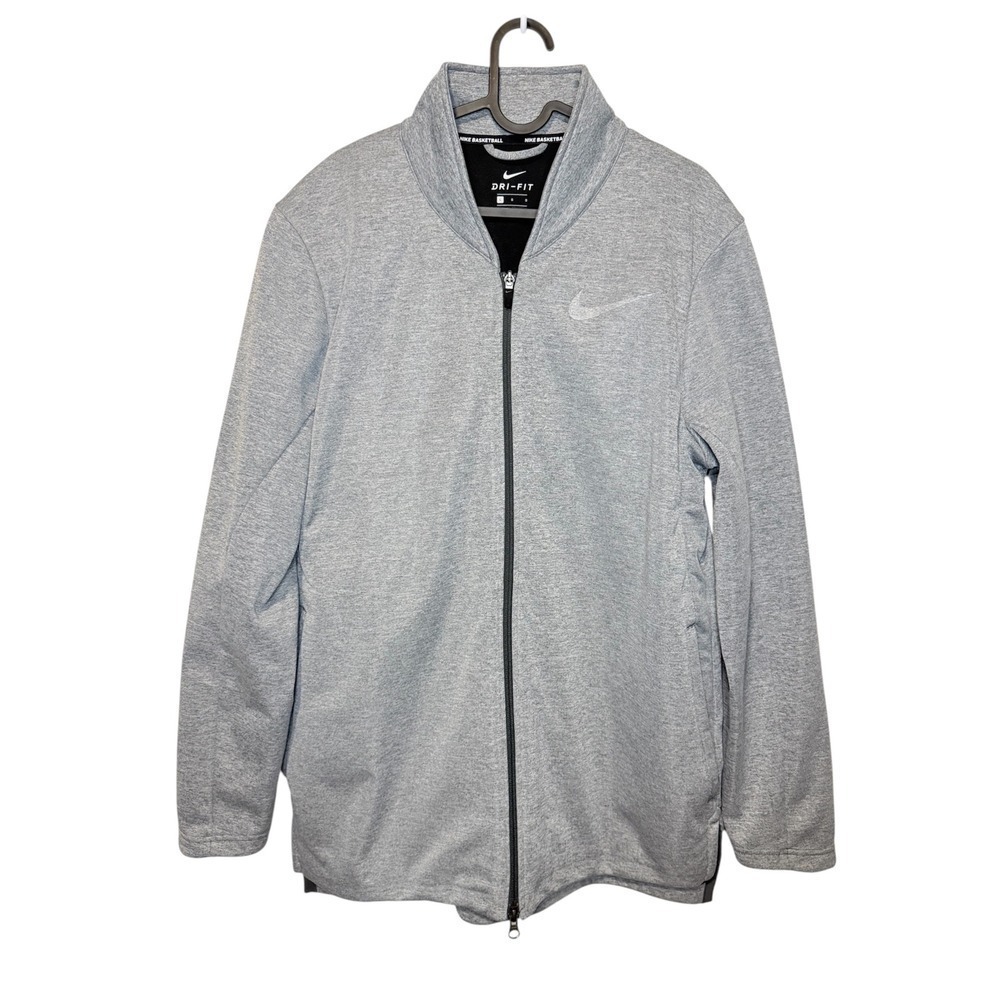 Mens Large Gray Full Zip Athletic Warm Up Nike Basketball KD35 Therma-Fit Jacket
